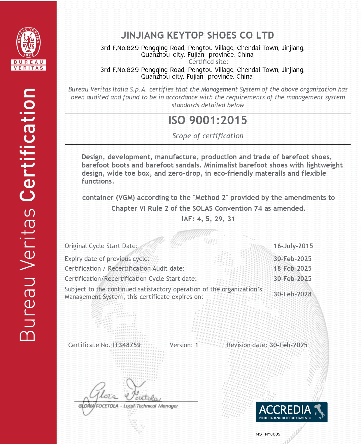 Certificazione ISO 9001:2015